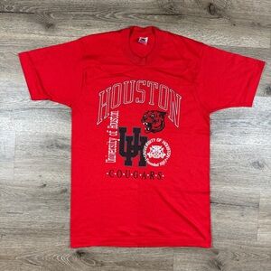 Vintage University Of Houston Cougars Red Shirt Large Fruit Of Loom Made In USA